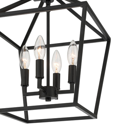 14.25'' Corona Matte Black 4 Light Semi-Flush Mount