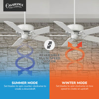 Casablanca 54 inch Panama ENERGY STAR® Snow White Ceiling Fan and Handheld Remote