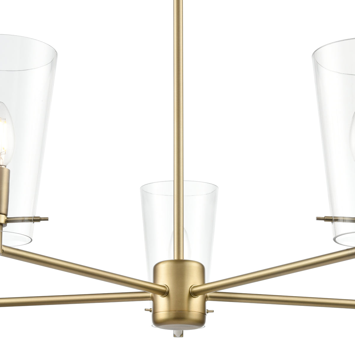 10'' Maccan Vintage Brass 5 Light Chandelier