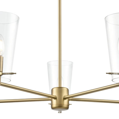 10'' Maccan Vintage Brass 5 Light Chandelier