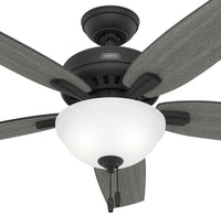 52 inch Newsome Matte Black Ceiling Fan with LED Light Kit and Pull Chain