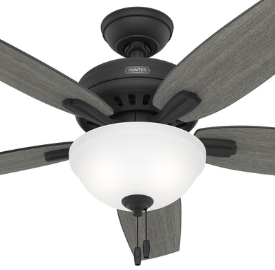 52 inch Newsome Matte Black Ceiling Fan with LED Light Kit and Pull Chain