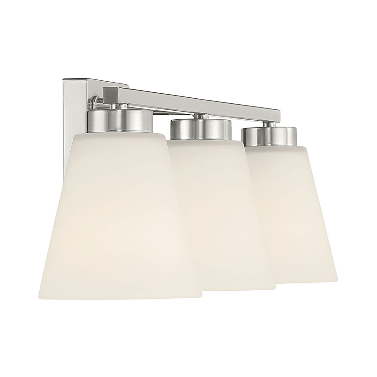 22-inch Strayhan Brushed Nickel 3-Light White Frosted Glass Bathroom Vanity Light
