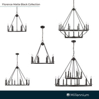 42.75'' Florence Matte Black 15 Light Chandelier