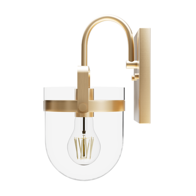 Karloff 13-inch 1-light Alturas Gold Wall Sconce with Clear Glass