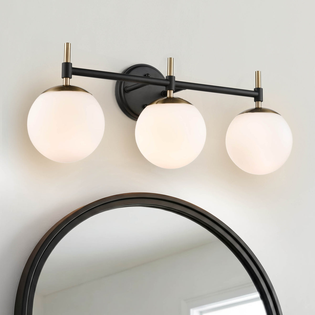 24''  Matte Black/Modern Gold 3 Light Bath Vanity