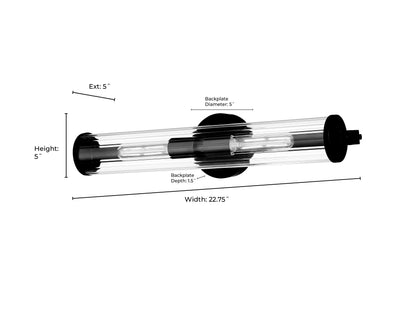 22.75'' Cylora Polished Nickel 2 Vanity Light