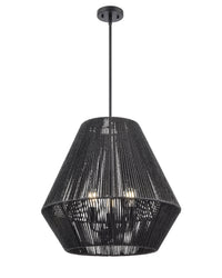 20.75'' Elise Matte Black 3 Light Pendant