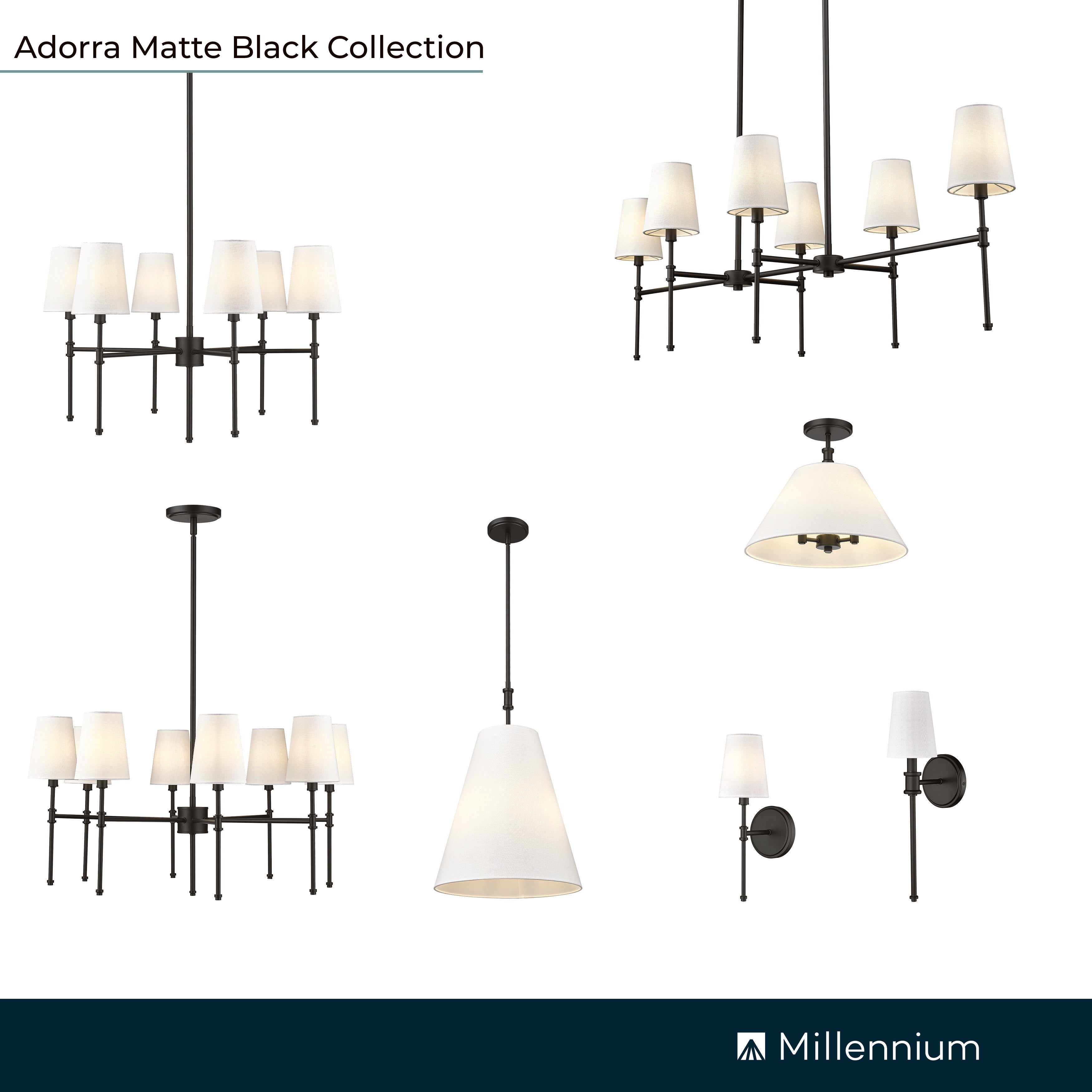 5'' Adorra Matte Black 1 Light Wall Lamp