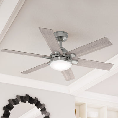52 inch Georgetown ENERGY STAR® HunterExpress Brushed Nickel Ceiling Fan with LED Light Kit and Handheld Remote