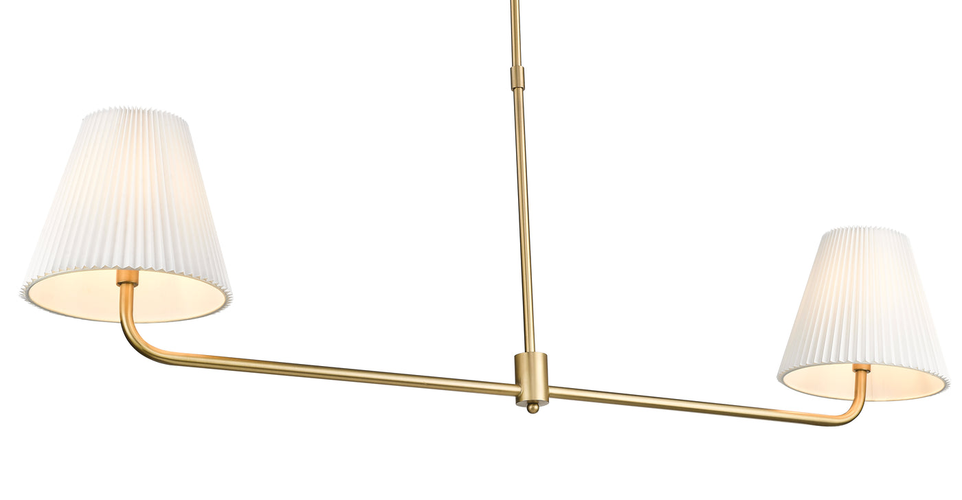 18'' Ami Vintage Brass 2 Light Linear Chandelier