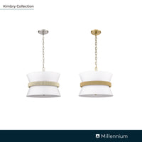 14.1'' Kimbry Vintage Brass 3 Light Pendant