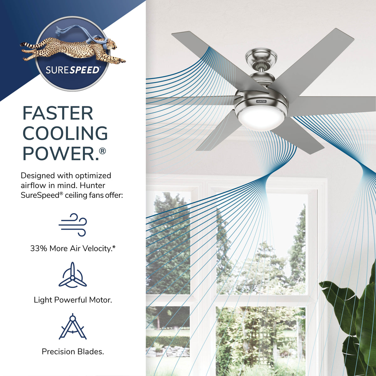 52 inch Sotto Brushed Nickel Ceiling Fan with LED Light Kit and Handheld Remote