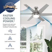 52 inch Sotto Fresh White Ceiling Fan with LED Light Kit and Handheld Remote