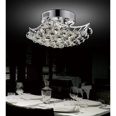 Queen 6 Light Chrome Flush Mount