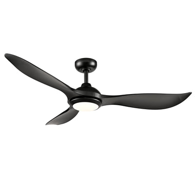 Wynleaf 52'' 3 Blades Matte Black Led indoor & Outdoor DC Ceiling Fan With Wall Control