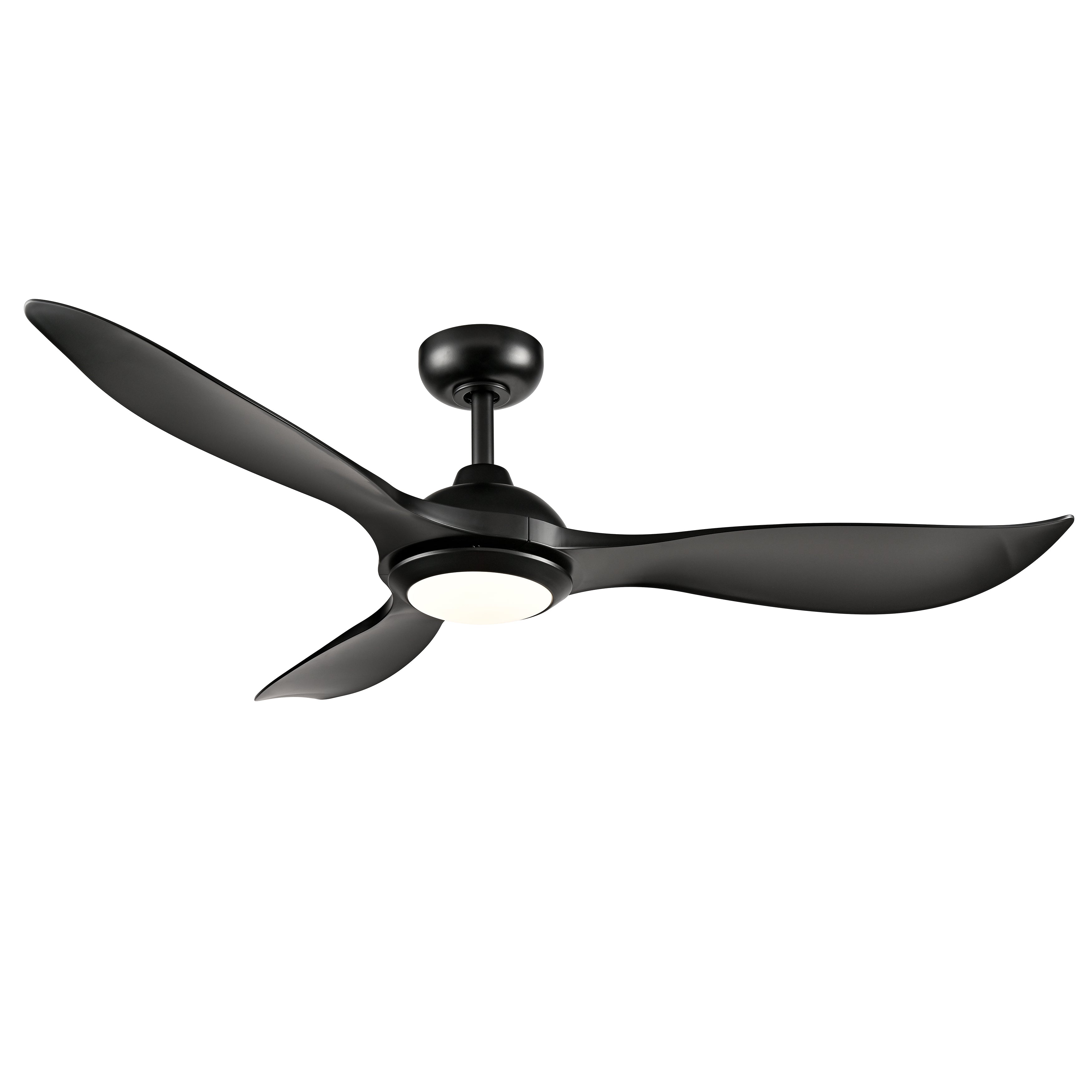 Wynleaf 52'' 3 Blades Matte Black Led indoor & Outdoor DC Ceiling Fan With Wall Control
