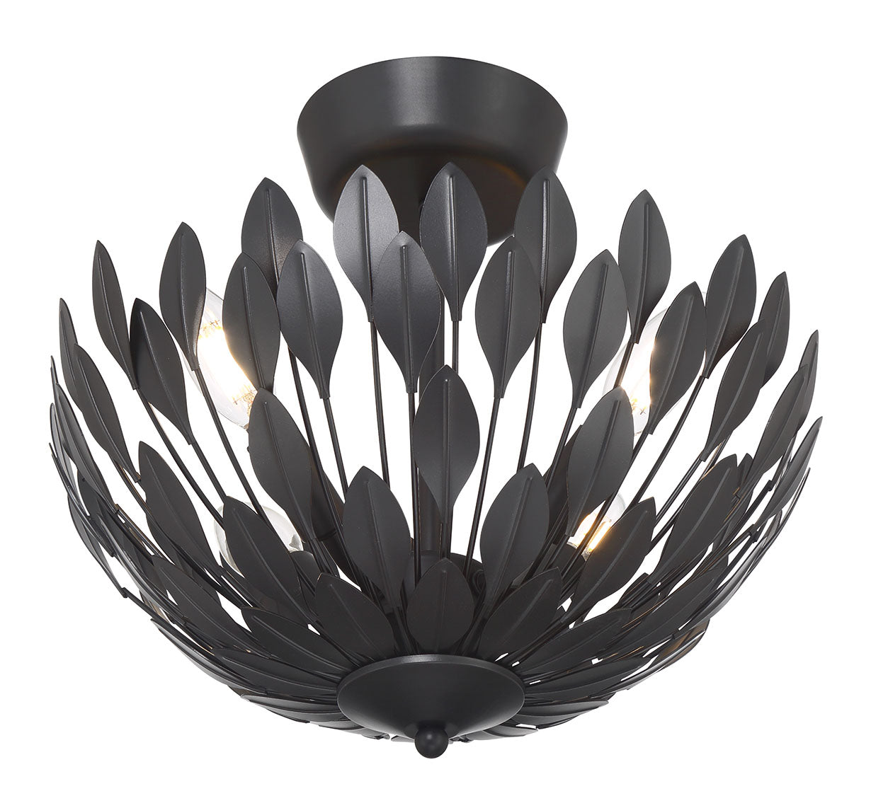 12.75'' Merylmint Matte Black 4 Light Semi-Flush Mount