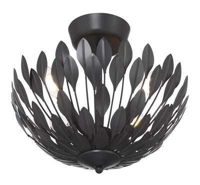 12.75'' Merylmint Matte Black 4 Light Semi-Flush Mount