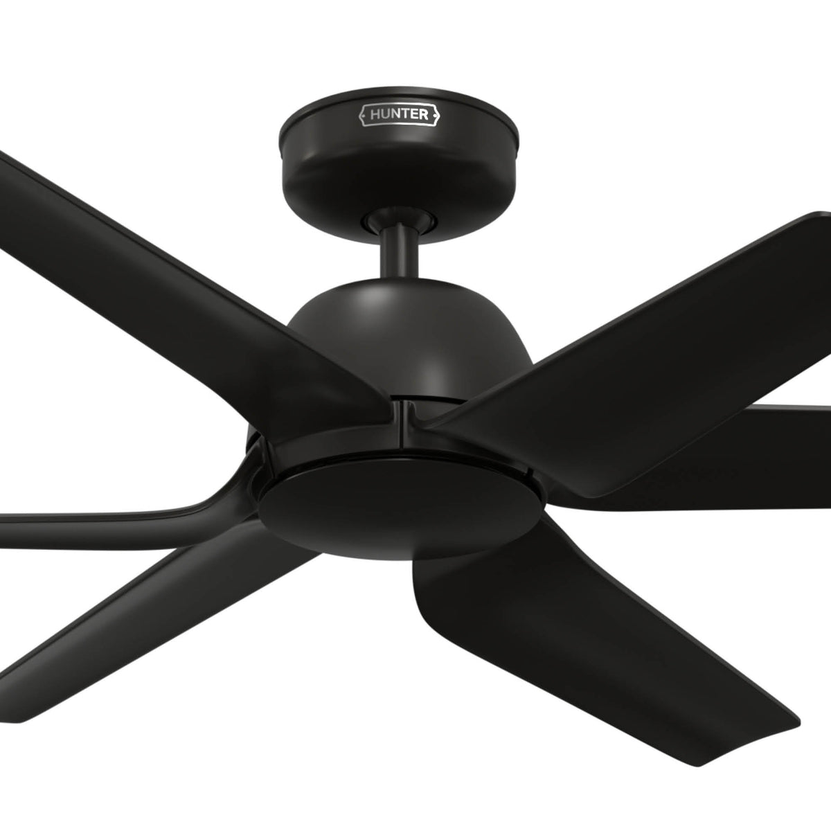 52 inch AirStack ENERGY STAR® Flat Matte Black Damp Rated Ceiling Fan and Handheld Remote