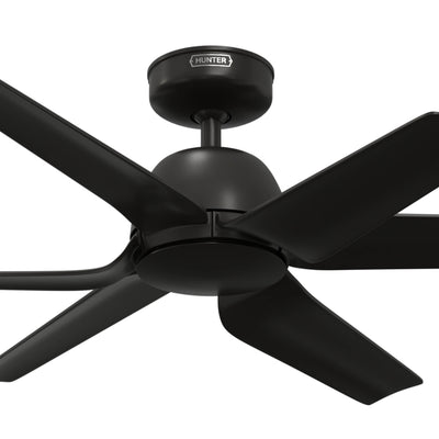 52 inch AirStack ENERGY STAR® Flat Matte Black Damp Rated Ceiling Fan and Handheld Remote