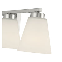 31-inch Strayhan Brushed Nickel 4-Light White Frosted Glass Bathroom Vanity Light