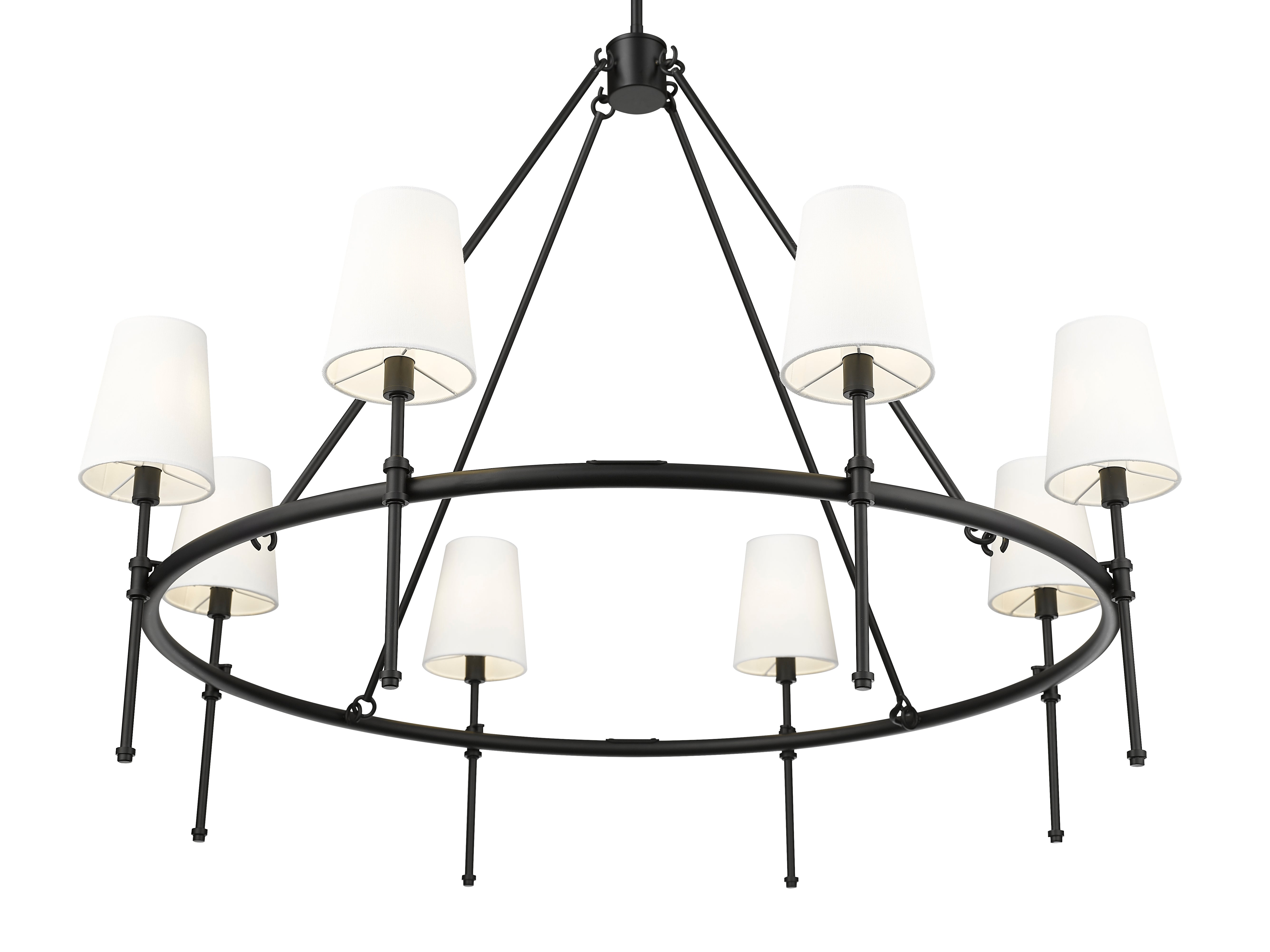 31.5'' Adorra Matte Black 8 Light Chandelier