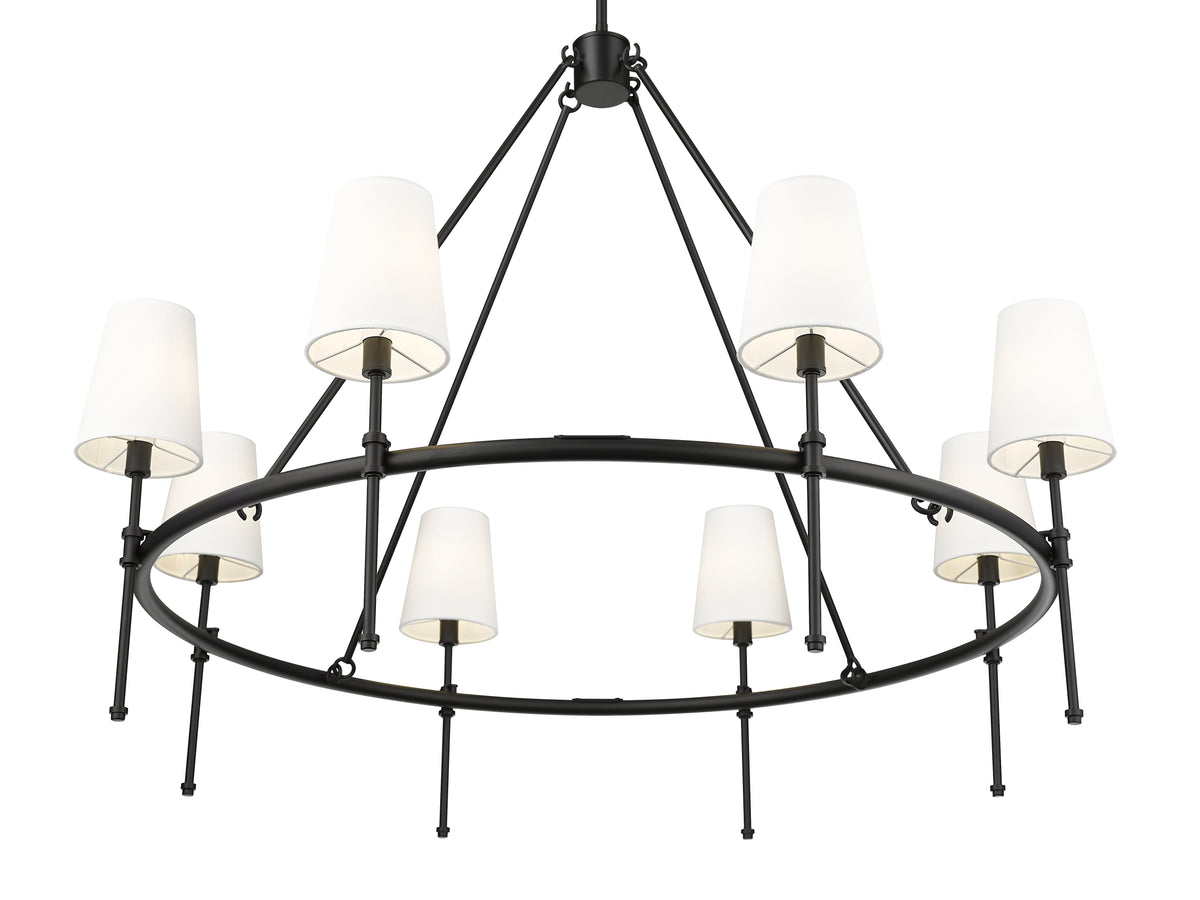 31.5'' Adorra Matte Black 8 Light Chandelier