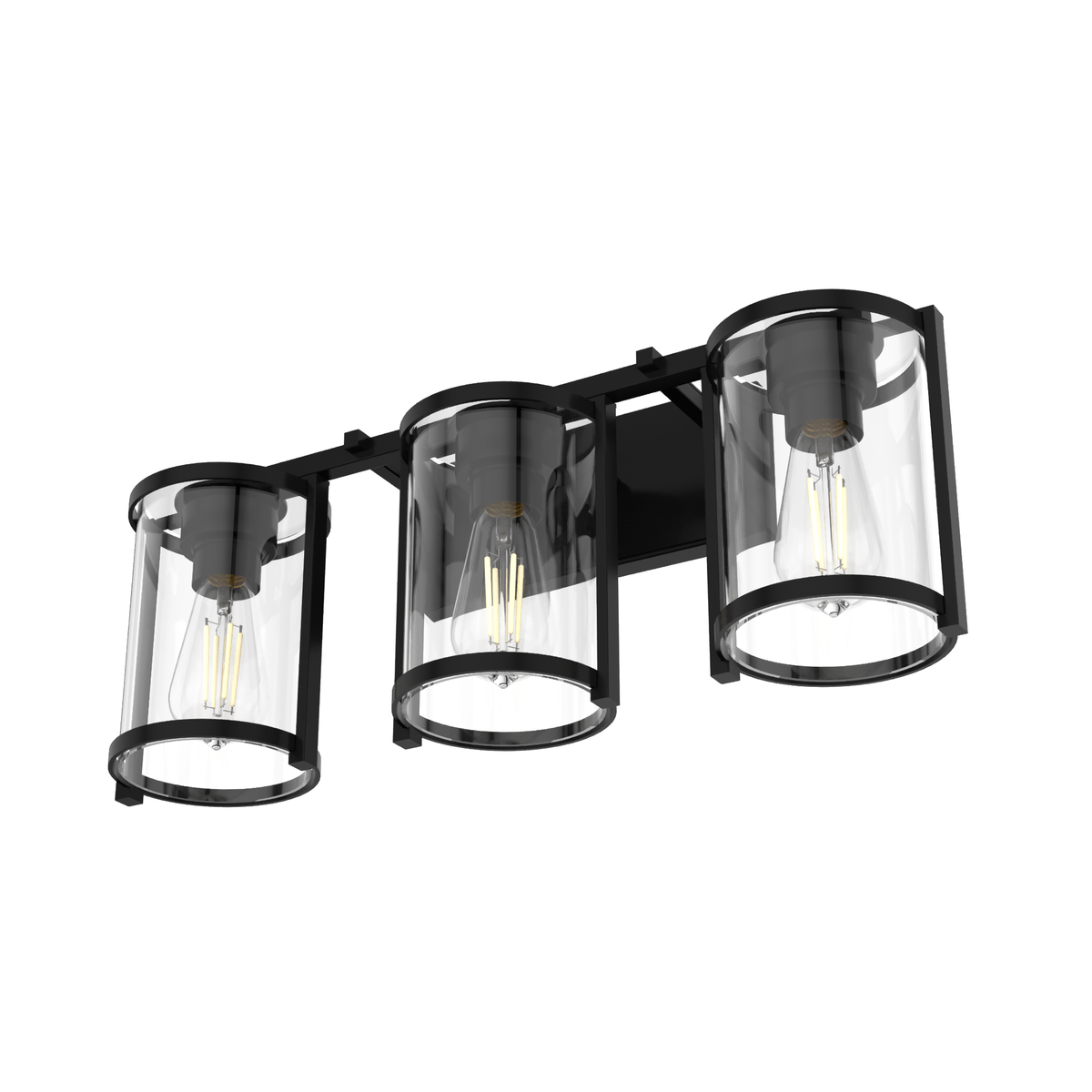 Astwood 24.25-inch 3-light Matte Black Vanity Light with Clear Glass