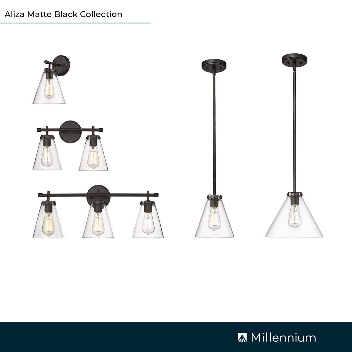 7.5'' Aliza Matte Black 1 Light Wall Sconce