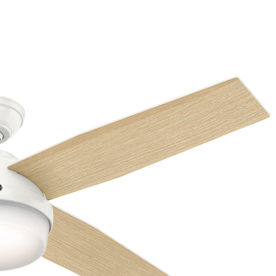 52 inch Dempsey Fresh White Ceiling Fan with LED Light Kit and Handheld Remote