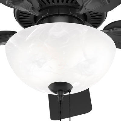 44 inch Swanson ENERGY STAR® Matte Black Ceiling Fan with LED Light Kit and Pull Chain