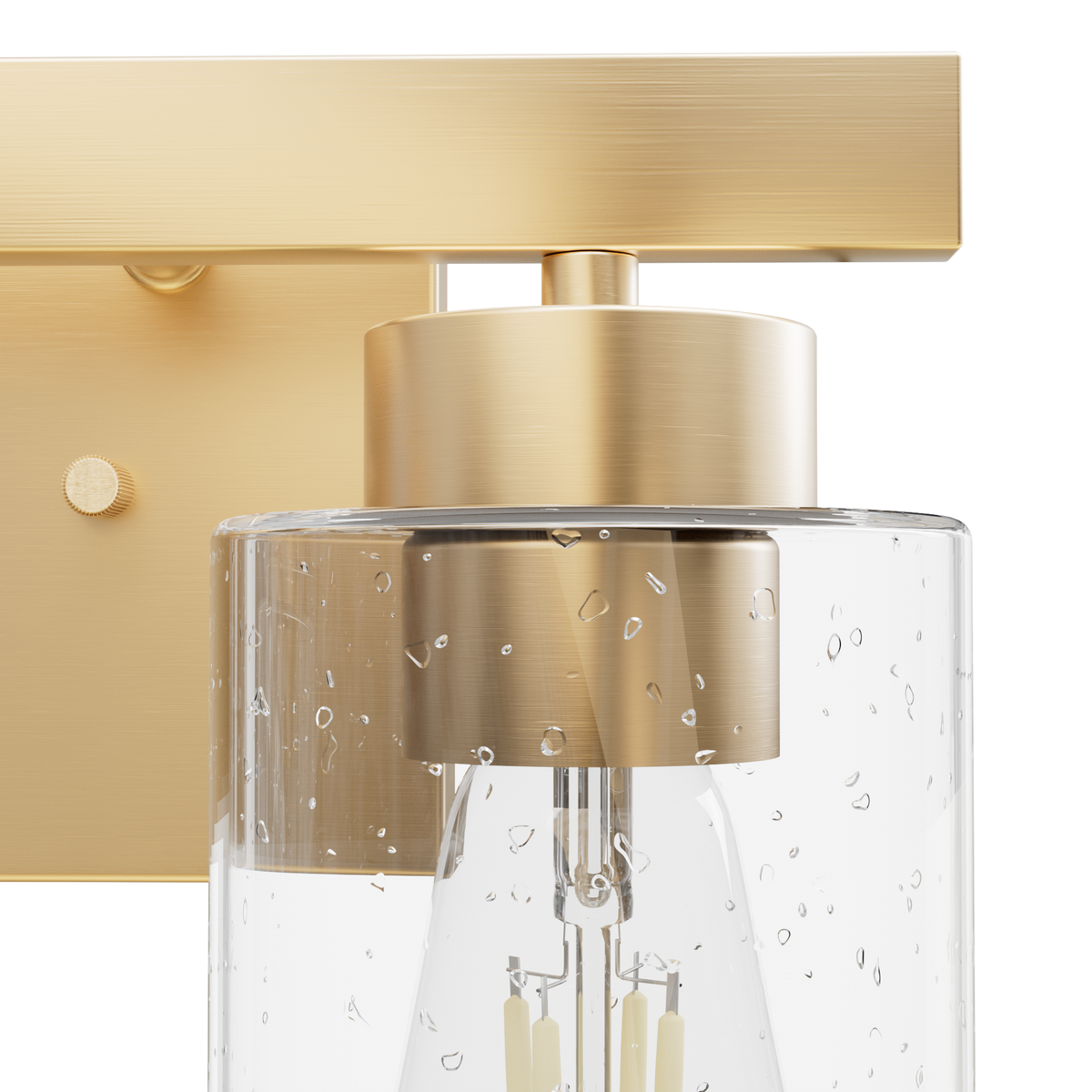 Hartland 13-inch 2-light Alturas Gold Vanity Light with Seeded Glass