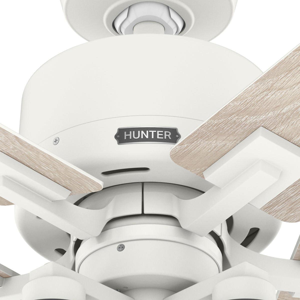 52 inch Techne Wi-Fi HunterExpress Matte White Ceiling Fan with LED Light Kit and Handheld Remote