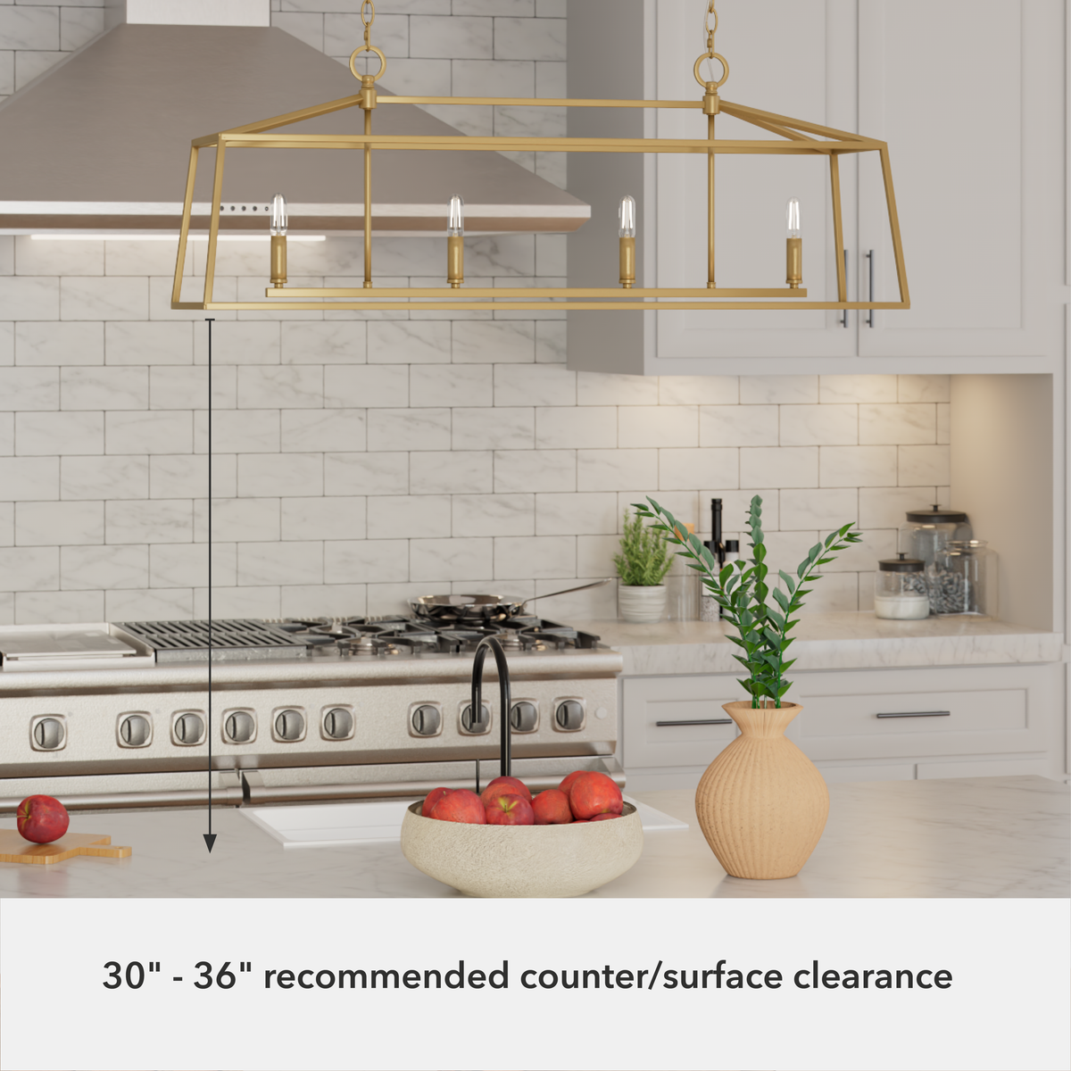 Fair Oaks 40-inch 4-light Luxe Gold Linear Chandelier