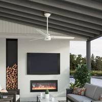 60 inch Cassius ENERGY STAR® Fresh White Damp Rated Ceiling Fan and Wall Control