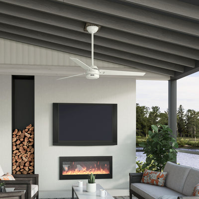 60 inch Cassius ENERGY STAR® Fresh White Damp Rated Ceiling Fan and Wall Control