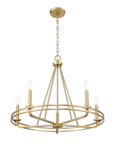 23'' Jody Vintage Brass 5 Light Chandelier