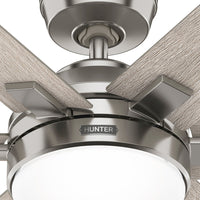 52 inch Georgetown ENERGY STAR® HunterExpress Brushed Nickel Ceiling Fan with LED Light Kit and Handheld Remote
