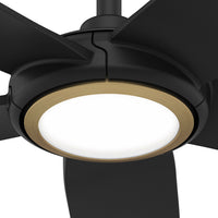 44 inch Zentech Wi-Fi ENERGY STAR® Matte Black Damp Rated Ceiling Fan with LED Light Kit and Handheld