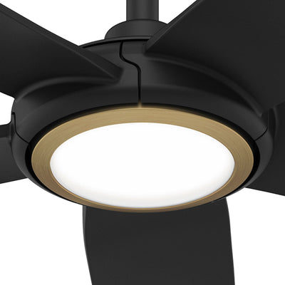 44 inch Zentech Wi-Fi ENERGY STAR® Matte Black Damp Rated Ceiling Fan with LED Light Kit and Handheld