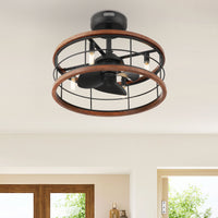 22 inch Bridgette Fandelier Matte Black Ceiling Fan with Light Kit and Handheld Remote