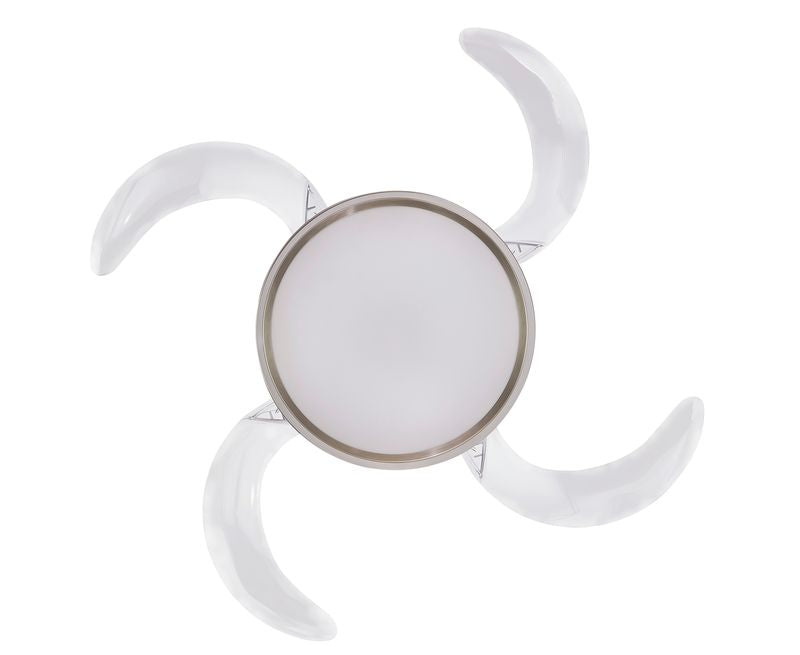 EVO1 48 Inch 1 Light Chrome Fan with Retractable Blades and LED
