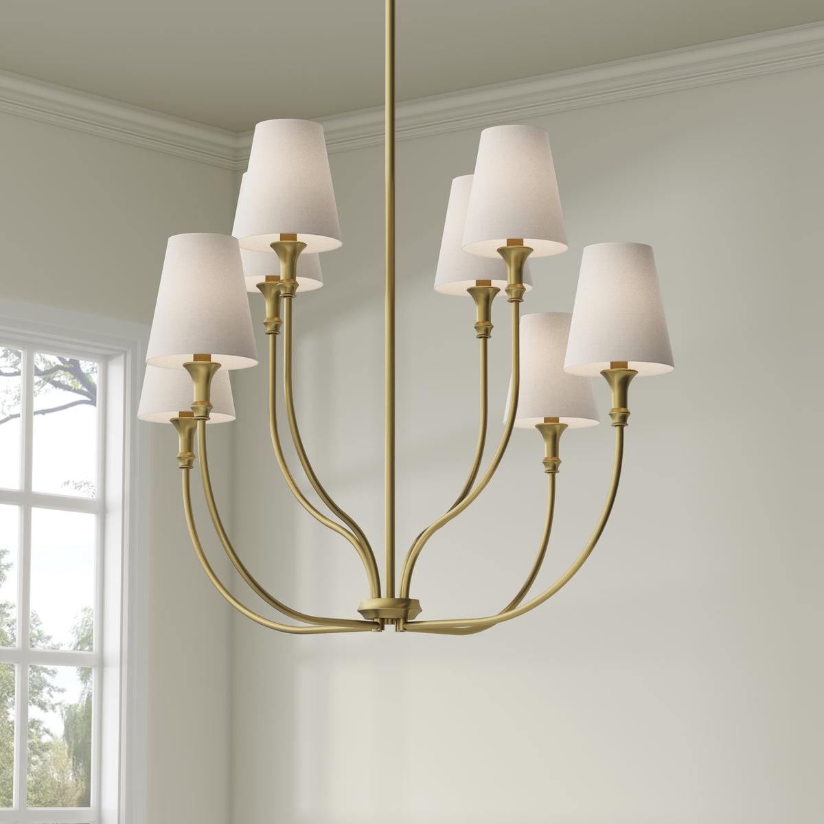 38.25'' Mairbourne Vintage Brass 8 Light Chandelier
