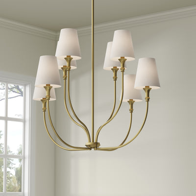 38.25'' Mairbourne Vintage Brass 8 Light Chandelier