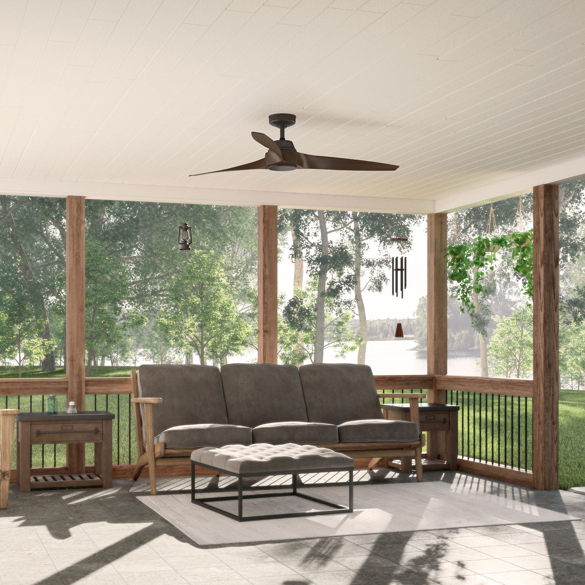 60 inch Mosley ENERGY STAR® Premier Bronze Damp Rated Ceiling Fan and Wall Control