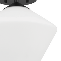 Celestial Valley 10-inch 1-light Matte Black Flush Mount Ceiling Light with Cased White Glass