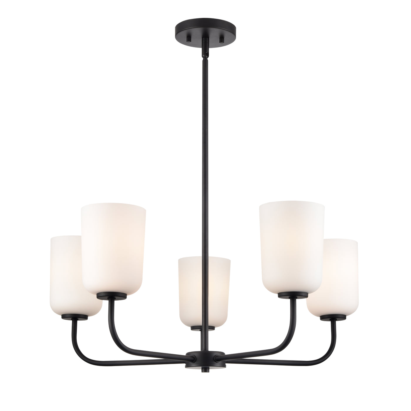 11'' Laphia Matte Black 5 Light Chandelier