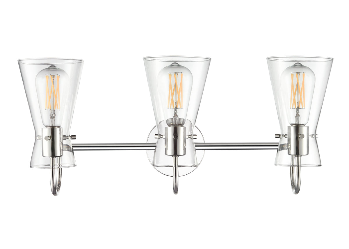 22'' Camellia Polished Nickel 3 Light Bath Vanity