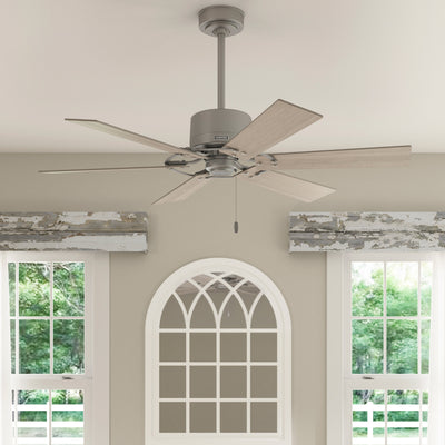 52 inch Gilrock Matte Silver Ceiling Fan and Pull Chain